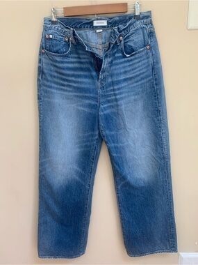 AE77 Premium Stovepipe High Rise Wide Leg Denim Jeans Sz 10